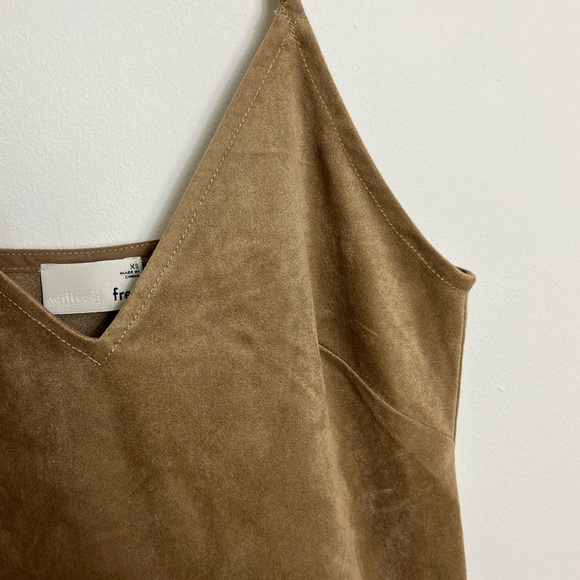 NWT Wilfred Free Aritzia Vivienne Camel Suede Dress Size XS - Picture 9 of 12
